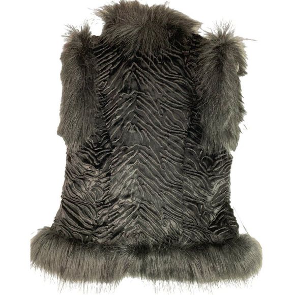 NWT $149 Bebe Courtney Soft Plush Faux Fur Tie Front Vest sz S Black 6308 - Picture 11 of 11